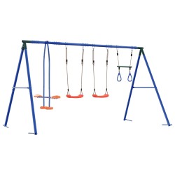 Ensemble de balançoires d'extérieur Multicolore Acier et PE 640374640374