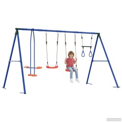 Ensemble de balançoires d'extérieur Multicolore Acier et PE 640374640374