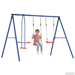 Ensemble de balançoires d'extérieur Multicolore Acier et PE 640375640375