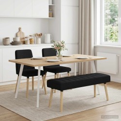 Banc capitonné canal Noir 110 x 40 x 46 cm Tissu 640376640376