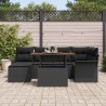 Ensemble de canapé de jardin 7 pcs Noir Poly rotin 640377640377