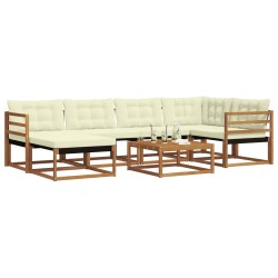 Ensemble de canapés d'extérieur 19 pcs Naturel et Crème 640380640380