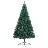 Demi-arbre de Noël artificiel pré-éclairé et boules vert 120 cm 640383640383