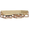 Ensemble de canapés d'extérieur 19 pcs Naturel et Beige 640384640384