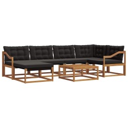 Ensemble de canapés d'extérieur 19 pcs Naturel et Noir 640385640385