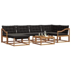 Ensemble de canapés d'extérieur 19 pcs Naturel et Noir 640385640385