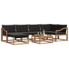 Ensemble de canapés d'extérieur 19 pcs Naturel et Noir 640385640385