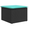 Salon de jardin 6 pcs avec coussins noir résine tressée 640386640386