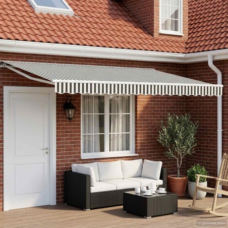 Cadre de store manuel avec LEDs Anthracite et blanc 5 x 3 m 640392640392