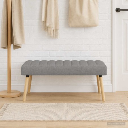 Banc capitonné canal Gris clair 110 x 40 x 46 cm Tissu 640395640395
