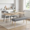 Banc capitonné canal Gris clair 110 x 40 x 46 cm Tissu 640395640395
