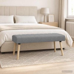 Banc capitonné canal Gris clair 110 x 40 x 46 cm Tissu 640395640395