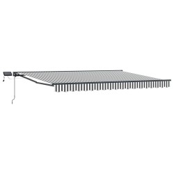 Cadre de store manuel avec LEDs Anthracite et blanc 4,5 × 3,5 m 640398640398
