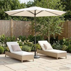 Parasol de jardin 270 x 270 cm Polyester Rectangulaire Crème 640410640410