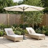 Parasol de jardin 270 x 270 cm Polyester Rectangulaire Crème 640410640410
