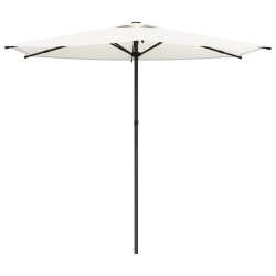 Parasol de jardin 270 x 270 cm Polyester Rectangulaire Crème 640410640410