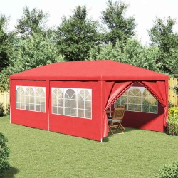 Tente de fête 600 x 300 x 255 cm Rouge PE et acier 640411640411
