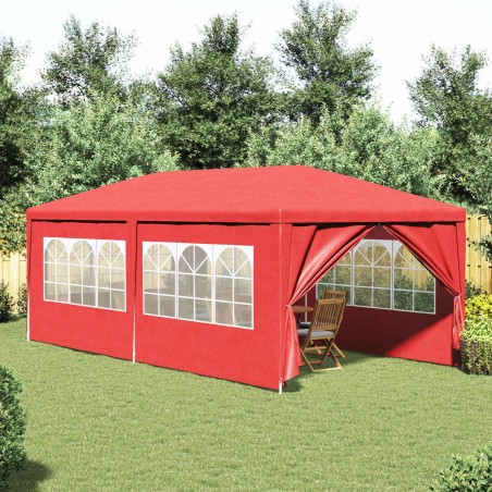 Tente de fête 600 x 300 x 255 cm Rouge PE et acier 640411640411