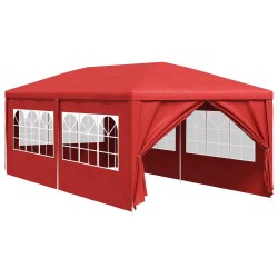 Tente de fête 600 x 300 x 255 cm Rouge PE et acier 640411640411