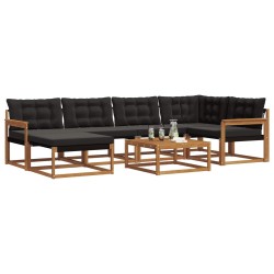 Ensemble de canapés d'extérieur 19 pcs Naturel et Noir 640413640413