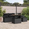 Ensemble de canapé de jardin 6 pcs Noir Poly rotin 640418640418