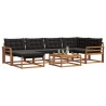 Ensemble de canapés d'extérieur 19 pcs Naturel et Noir 640427640427