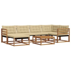 Ensemble de canapés d'extérieur 19 pcs Naturel et Beige 640428640428
