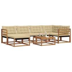 Ensemble de canapés d'extérieur 19 pcs Naturel et Beige 640428640428