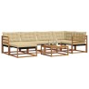 Ensemble de canapés d'extérieur 19 pcs Naturel et Beige 640428640428