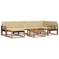 Ensemble de canapés d'extérieur 19 pcs Naturel et Beige 640429640429