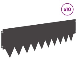 Bordure de Pelouse 10 pcs 103 x 30 cm métal Noir 640431640431