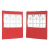 Mur de tente de fête 2 pcs 200 x 195 cm Rouge PE et acier 640432640432