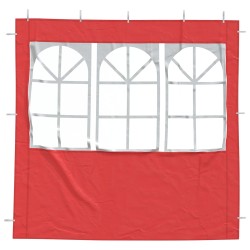 Mur de tente de fête 2 pcs 200 x 195 cm Rouge PE et acier 640432640432