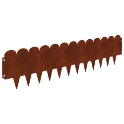 Bordure de Pelouse 10 pcs 103 x 25 cm Acier Rouillé 640435640435