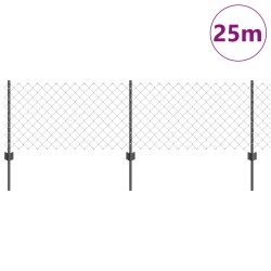 Clôture grillagée avec poteau 25 x 0,6 m Acier recouvert de PVC 640442640442
