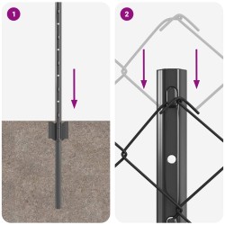 Clôture grillagée avec poteau 25 x 0,6 m Acier recouvert de PVC 640442640442