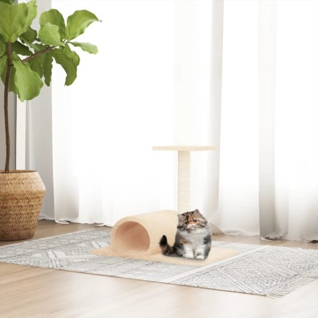 Arbre à chat avec tunnel Crème 60x34,5x50 cm 640447640447