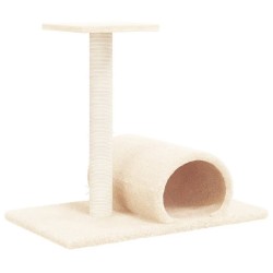 Arbre à chat avec tunnel Crème 60x34,5x50 cm 640447640447