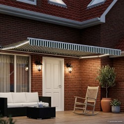 Cadre de store manuel avec LEDs Vert et blanc 5 x 3 m 640454640454
