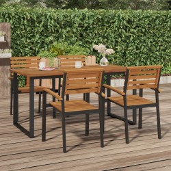Table de jardin et pieds en forme de U 160x80x75 cm bois acacia 640474640474