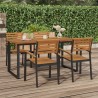 Table de jardin et pieds en forme de U 160x80x75 cm bois acacia 640474640474