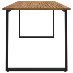 Table de jardin et pieds en forme de U 160x80x75 cm bois acacia 640474640474