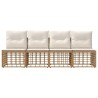 Canapé de jardin 4 places sans accoudoir 4 pcs 640477640477