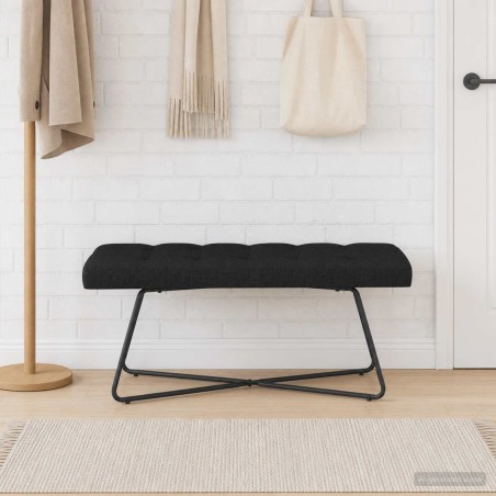 Banc avec capitonnage bouton Noir 110 x 40 x 46 cm Tissu 640485640485