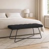 Banc avec capitonnage bouton Noir 110 x 40 x 46 cm Tissu 640485640485
