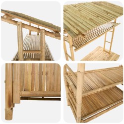 Table de bar extérieure Naturel 110 x 50 x 210 cm Bambou 640486640486