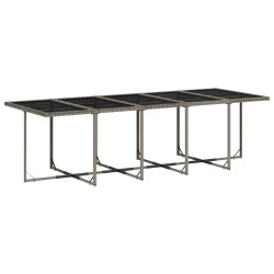 Ensemble à manger de jardin 11pcs avec coussins gris poly rotin 640490640490