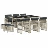 Ensemble à manger de jardin 11pcs avec coussins gris poly rotin 640491640491