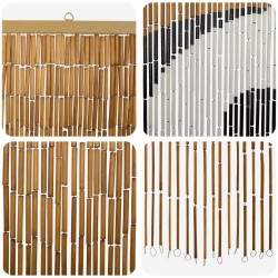 Rideau de porte anti-insectes multicolore 200 x 100 cm Bambou 640497640497