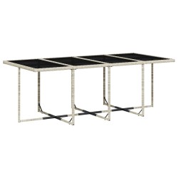 Ensemble à manger de jardin et coussins 13 pcs gris clair rotin 640502640502
